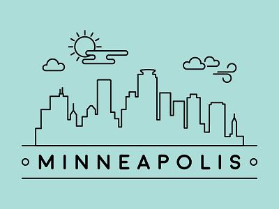 Minneapolis Monoweight Illustration illustration minneapolis minnesota monoweight skyline stroke