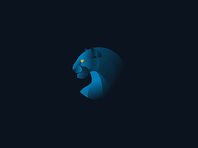 Gradient Panther animal blue gradien logo panther shadow ui