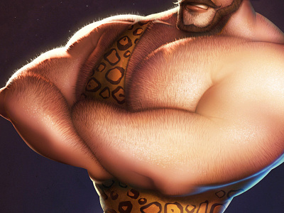 The Strong Man beard character design circus digital painting hairy haneep illustration light man moustache muscle strong