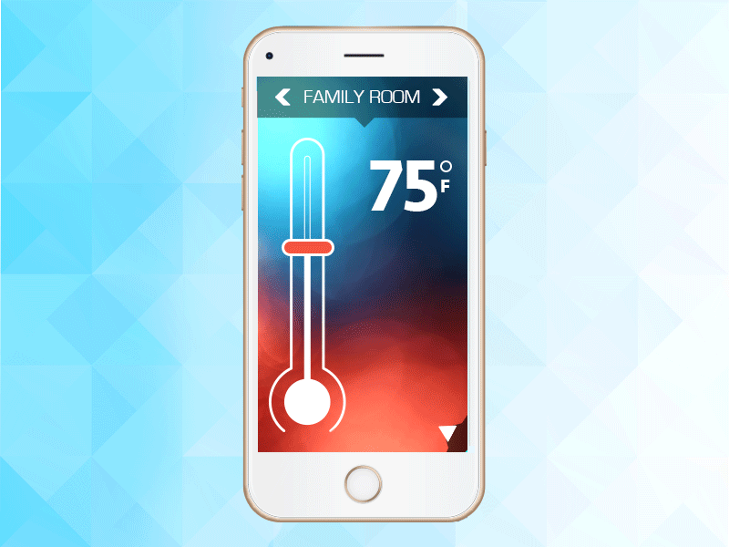 Thermostat app cell design mobile prototype temperature thermostat ui user centered ux