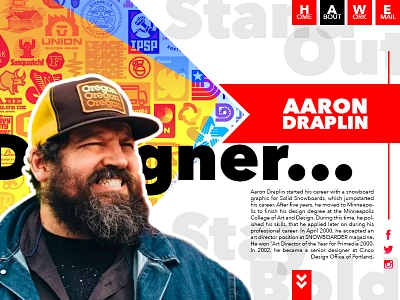 Aaron Drapiln aaron draplin bold design graphic design prototype site typography ui ux vibrant web design website