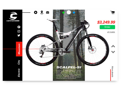 Cannondale Bikes Product Page bikes buttons design graphic design interaction page product design ui ux web design