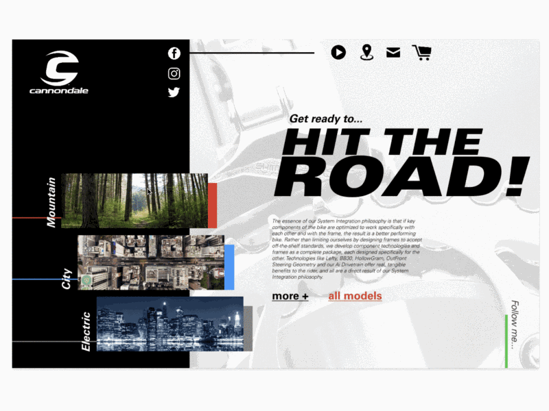Cannondale Product Page bike design product design prototype site ui ui design ux ux design web design