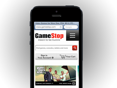 Responsive Homepage Concept for GameStop.com