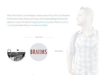 Screen shot of my re-design site. design josh minimal web