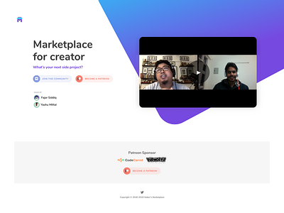 Maker's Marketplace Landing Page