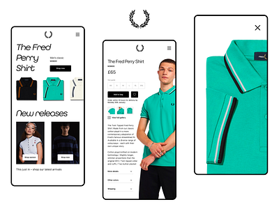 Fred Perry clothing design fred perry minimal minimalism mobile product page redesign typography ui