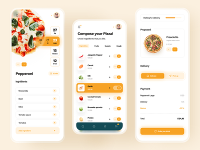 Pizza App app concept design interface ios mobile ui