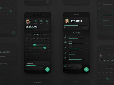 Activity mobile app app concept dark mode dark ui design interface ios mobile ui