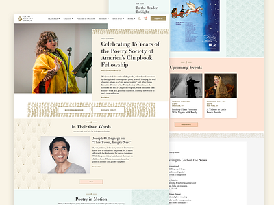 Poetry Society of America homepage design homepage poetry ui web design website