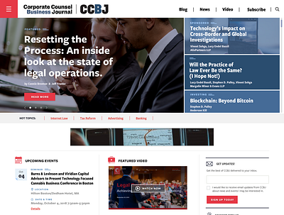 Homepage Intro for CCBJ articles blog branding homepage law law firm news publisher ui web design