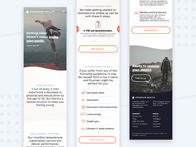 Mobile web design concept for Testosterone company