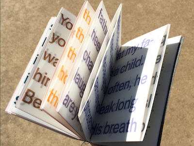 Longstitch Book bookbinding transparency typography