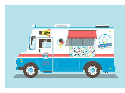 Icecream truck illustration vector