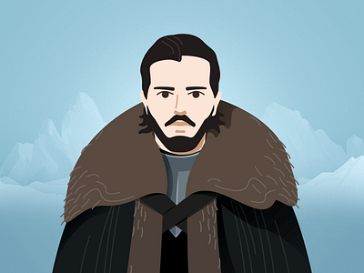 Game of Thrones: Jon Snow art colourfull gameofthrones got halftone hbo illustration jon snow texture winter winter is coming