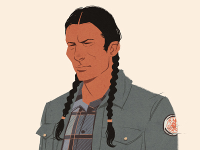 Native 1970s american indian movement character face male man native american portrait retro vintage wounded knee