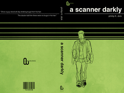 A Scanner Darkly -wraparound book book art design drawing illustration line retro sci fi typography vintage