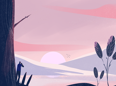 Landscap charachter creative design dribbble fantasy illustration landscape man procreate uiux vector