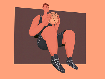 Basketball lovers basketball charachter creative design dribbble illustration man photoshop procreate uiux vector