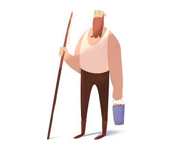 fisherman charachter design design art dribbble fish fishing fishingman illustration man procreate uiux