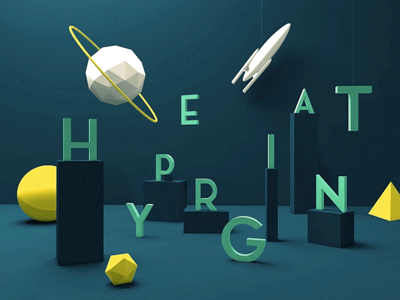Hypergiant Still Life 3d c4d hypergiant low poly motion rocket space typography