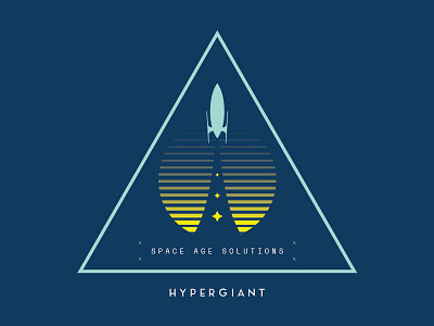 Hypergiant: Space Age Solutions artificial intelligence branding hypergiant illustration retro rocket space stars triangle