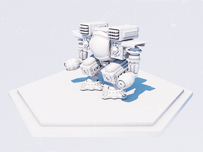 My first Mech design 3d animation c4d cinema 4d future mech mecha robot rocket