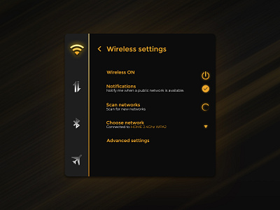 Daily UI #007 - Settings connection network settings ui ux wireless