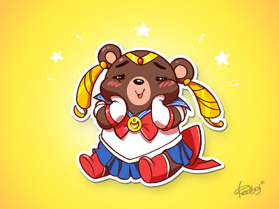 Sailor Bear art bear sailor character kawaii redisoj sailor sailor moon star sticker