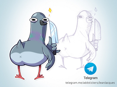 Jean Jacques art artwork bird cartoon character digitalart dove happy redisoj stickers telegramstickers telegramthebeststickers