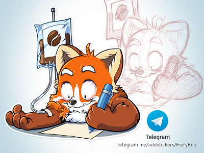Fiery Bob animal art cartoon character digitalart happy redisoj stickers telegramstickers telegramthebeststickers