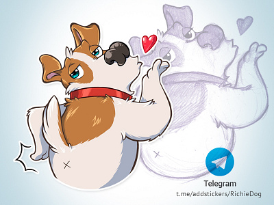 Dribbble 15 animal art cartoon character digitalart dog happy redisoj stickers telegramstickers