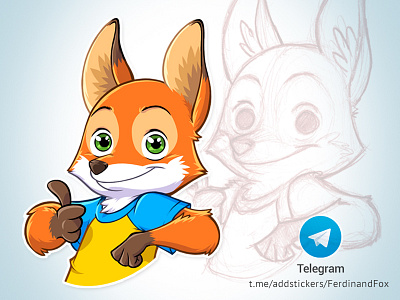 Ferdinand Fox animal cartoon character fox redisoj sketch telegramstickers