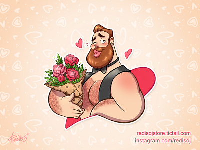Valentine 2018 art beard cartoon ovewins redisoj sticker valentine