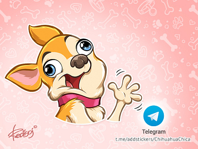 Chihuahua Chica animal cartoon character chihuahua digitalart redisoj stickers telegramstickers