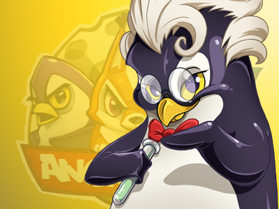 Dribbble 23 angry pets avatar beak cunning evil game game angry pets hair penguin points poison purple scientist tube