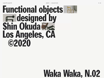 Waka Waka, Collection N°02 — 001 animation architecture california javascript los angeles motion portfolio transition typography