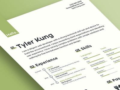 2018 Resume portfolio resume type