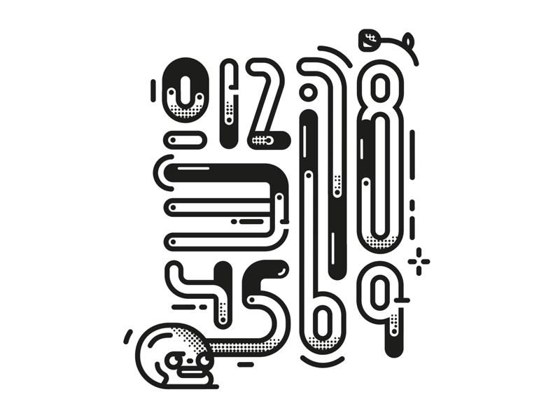 Yorokobu, numerografía #88 after effects animation black gif illustration modular motion numbers skull type typography vector