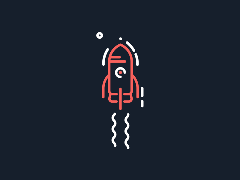 Rocket aniamtion design icon illustration motion rocket