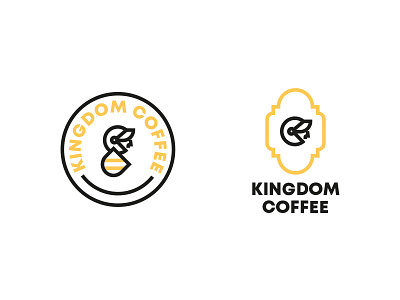Kingdom Coffee brand coffee icon kingdom knight logo shield type vector yellow