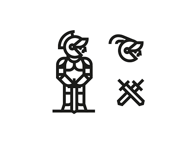 Medieval Knight armor brand cartoon design helmet illustration knight logo shield