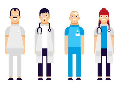 Character design brand character design doctor flat healtcare health illustration illustrator medical motion nurse vector