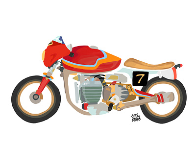 Moto 7 applepencil colorful hand drawn harley davidson illustration imperfection ipadproart justforfun motorcycle art motorcyle procreate simple triumph weekend
