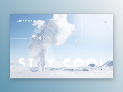 Stay Cool Antartica destination hero hero image landing page typography ui user interface web web design website website design