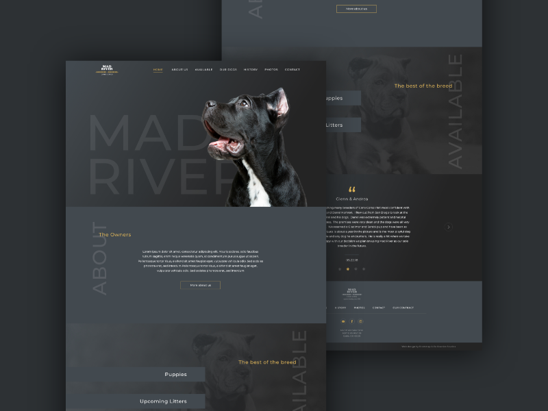 Mad River Cane Corso Website By Indy Mast On Dribbble