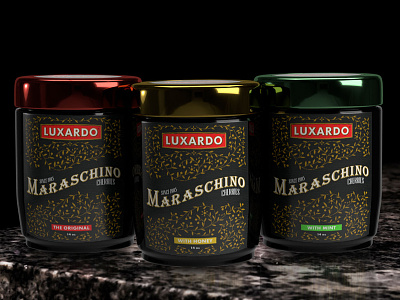 Luxardo Packaging Design & Flavor Concept 3d design flavors gold inspired luxardo maraschino original packaging product rendering victorian