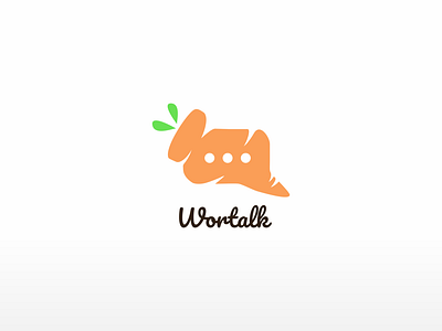 Wortalk Logo brand carrot chat design icon talk logo message talk vector wortalk wortel