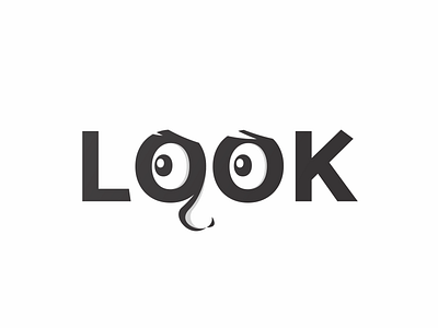 Look eye illustration logo look typography