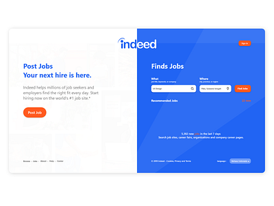 Redesign Indeed | Website | Landing Page design indeed jobs landing page redesign ui web design website